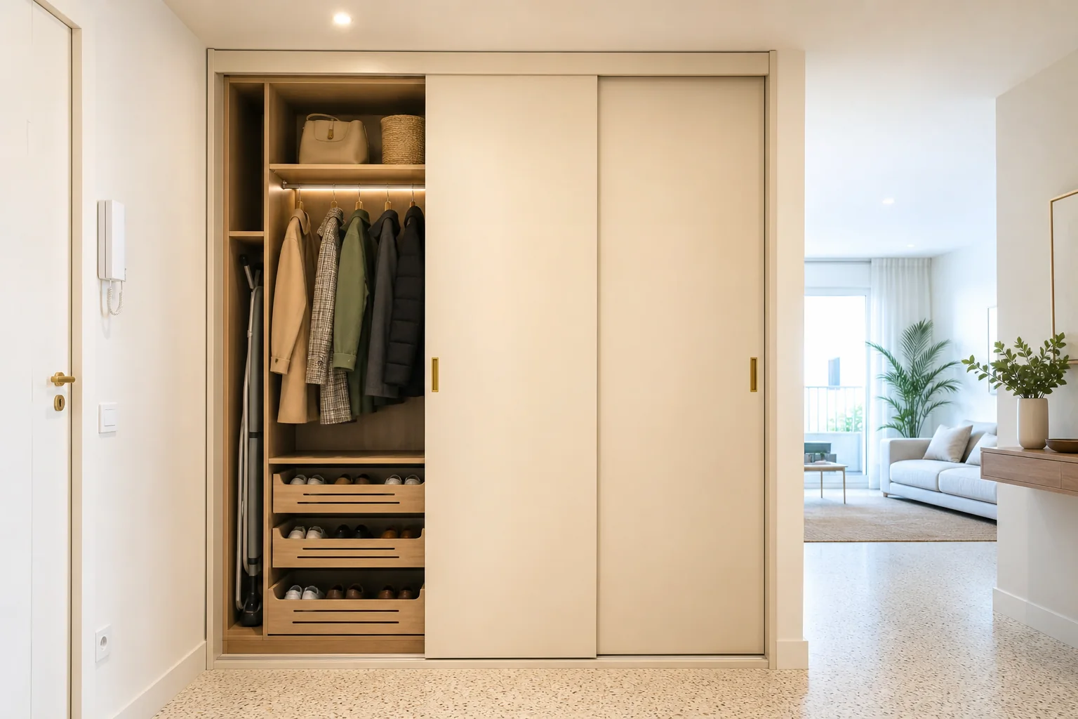 Armarios con puertas correderas para panel alto en Calpe